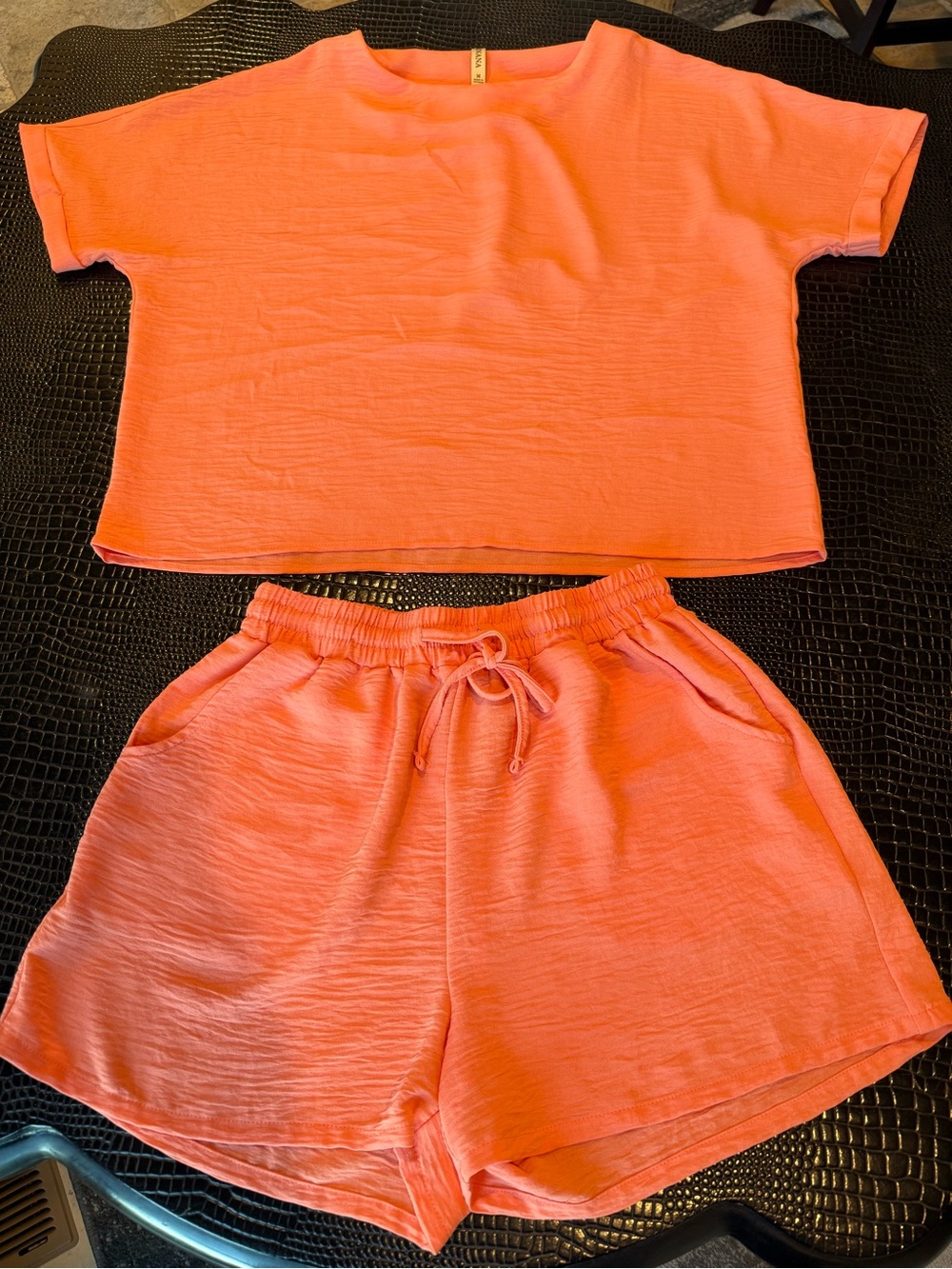 Zenana Outfitters Coral Lounge Shorts Set